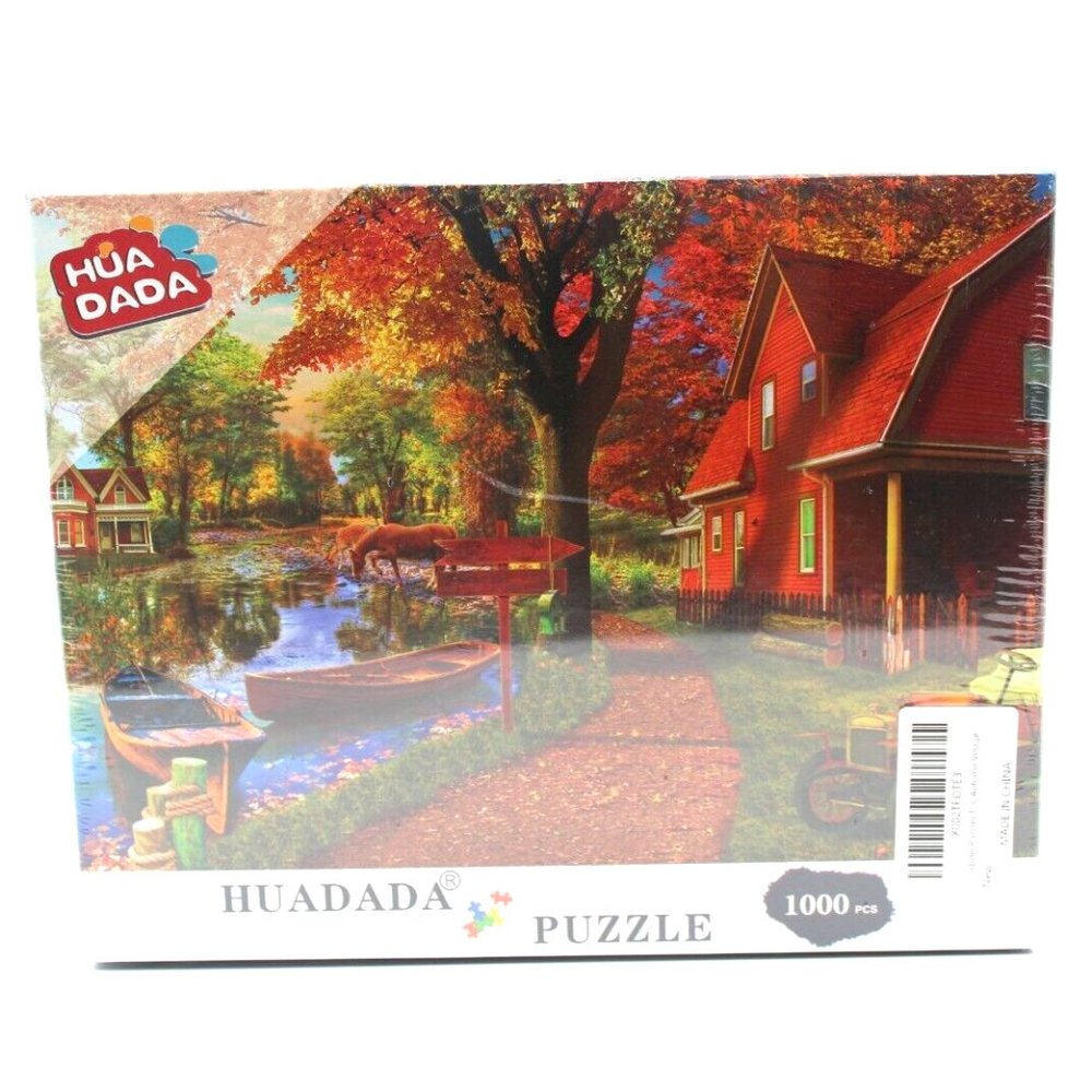 "Autumn Village" 1000 Piece Jigsaw Puzzle 27.56" x 19.68" Huadada NEW SEALED